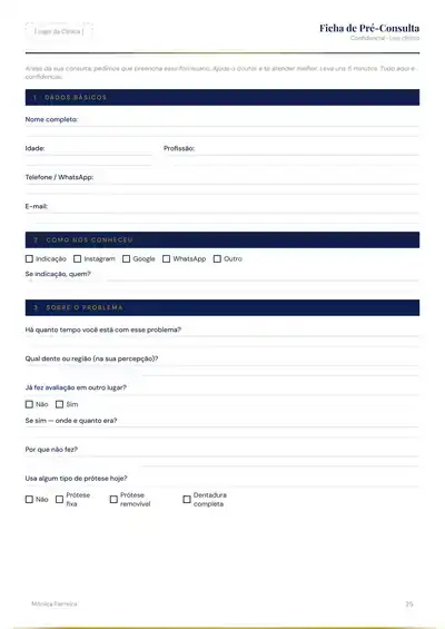 Ficha de pré-consulta